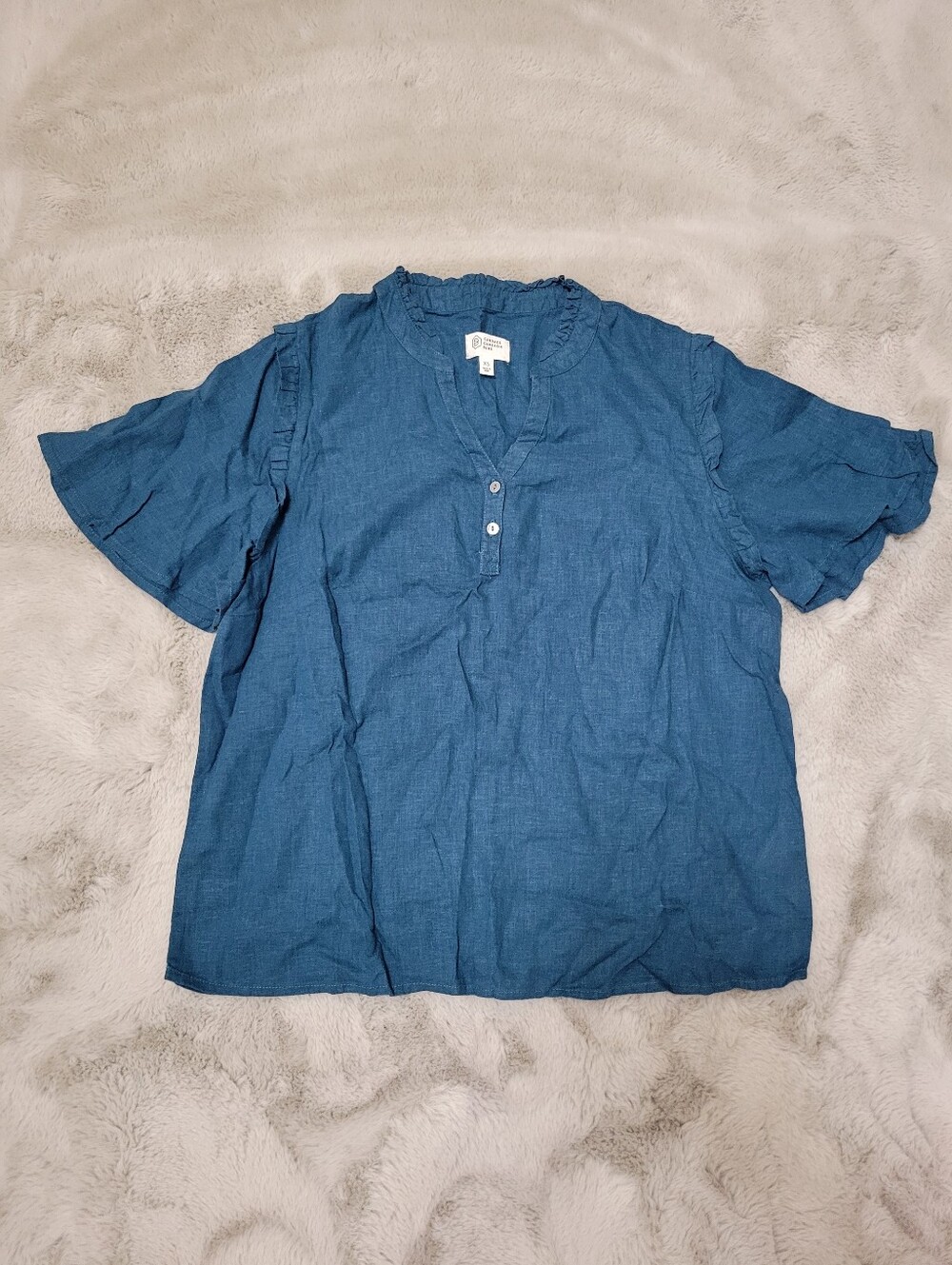 Nwot Candace Cameron Bure Peacock Linen Top